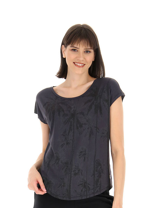 Lotto Femeie Tricou Floral Negru