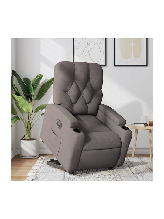 Πολυθρόνα Relax με Υποπόδιο Taupe 74x86.5x93.5cm