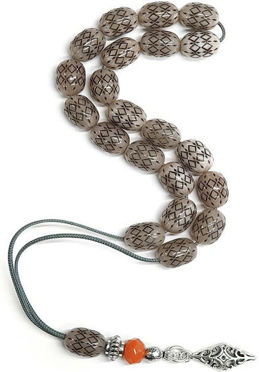 Roloi Komboloi Mastic Worry Beads Gray 25cm