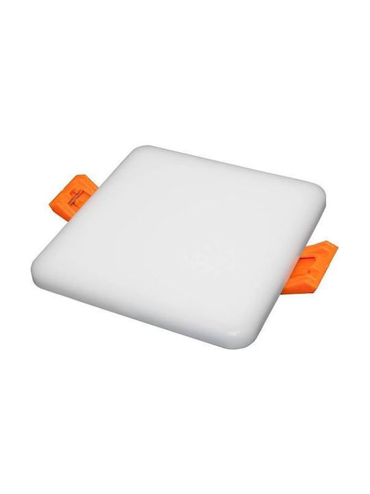 Bemko Platz Einbau Spot mit integriertem LED und Natürliches Weißes Licht Weiß 12.5x12.5cm. 1Stück