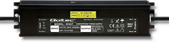 Qoltec Τροφοδοτικό LED Στεγανό IP67 Ισχύος 100W με Τάση Εξόδου 12V