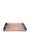 Melina's Collection Holz Rechteckig Serviertablett mit Griffen in Blau Farbe 51x36x7cm RS-002 1Stück