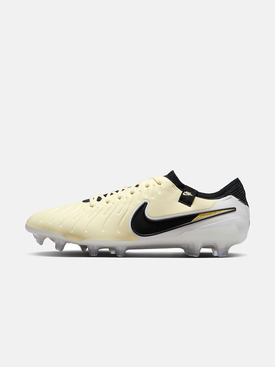 Nike Tiempo Legend 10 Elite FG Χαμηλά Ποδοσφαιρικά Παπούτσια με Τάπες Lemonade / Metallic Gold Coin / Μαύρο