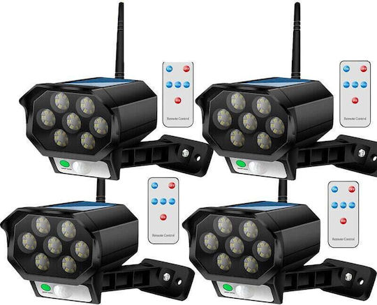 Solar Dummy Surveillance Bullet Camera with LED Lighting Black