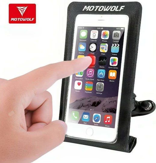 Motowolf Motorcycle Phone Mount with Waterproof Case 4-6.5" for Steering Wheel