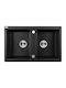 Laveo Drop-In Spüle aus Verbundgranulat B78xT48cm Black