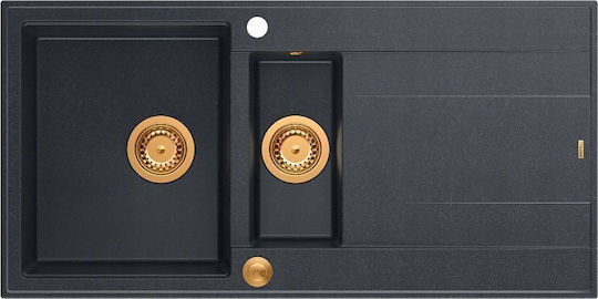 GraniteQ EVAN 156 Ένθετος Νεροχύτης από Συνθετικό Γρανίτη Μ48xΠ42cm Μαύρος