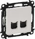 Legrand Valena Life Διπλή Πρίζα Δικτύου RJ45 με Πλαίσιο Τύπου Cat5 σε Λευκό Χρώμα 753141
