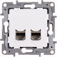 Legrand Niloe Doppelter Netzwerksteckdose RJ45 Ohne Rahmen Typ Cat6 In Weiß Farbe 664776