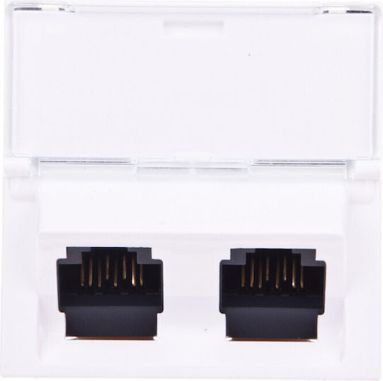 Legrand Mosaic Double Network Socket RJ45 with Cat6 Type Frame in White Color 76504
