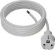 AWTools Netzkabel mit Durchmesser 2x1.5mm² in Weiß Farbe 1m 1Stück