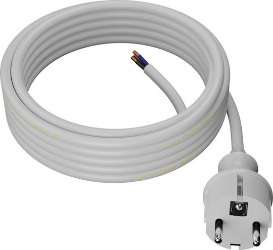 AWTools Netzkabel mit Durchmesser 2x1.5mm² in Weiß Farbe 1m 1Stück