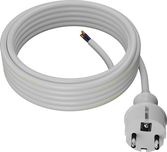 AWTools Καλώδιο Ρεύματος τύπου NYL με Διατομή 2x1.5mm² σε Λευκό Χρώμα 1m
