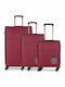 Diplomat The Athens Collection Suitcases Fabric Burgundy Max Height 78cm with 4 Wheels Set of 3 Pieces