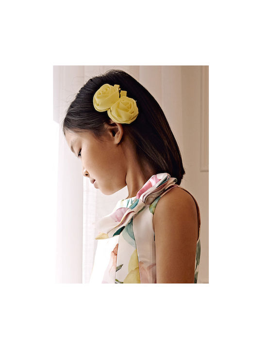 Abel & Lula Set Kids Hair Clips with Bobby Pin Flower in Yellow Color 2pcs