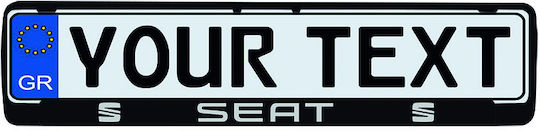 Car License Plate Frame Plastic 53 x 13.5cm Black 1pcs