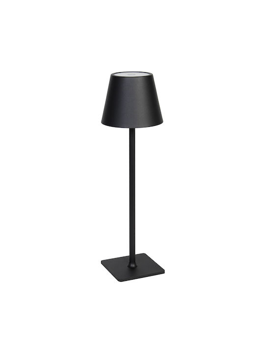 Keskor Metal Table Lamp LED with Black Shade and Base