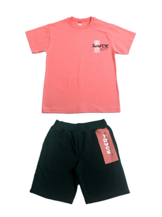 Joyce Kids Set with Shorts Summer 2pcs Coral