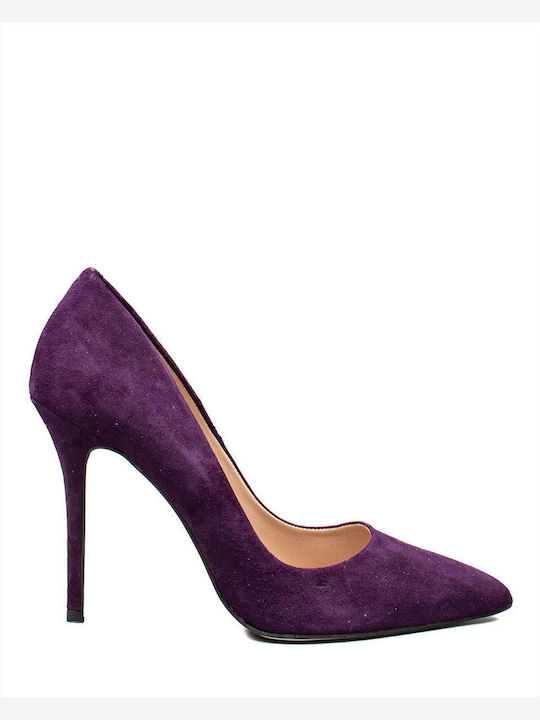 Mourtzi Suede Pointed Toe Stiletto Purple High Heels 0