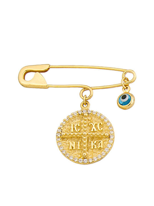 Al'Oro Child Safety Pin made of Gold 14K with Constantinato