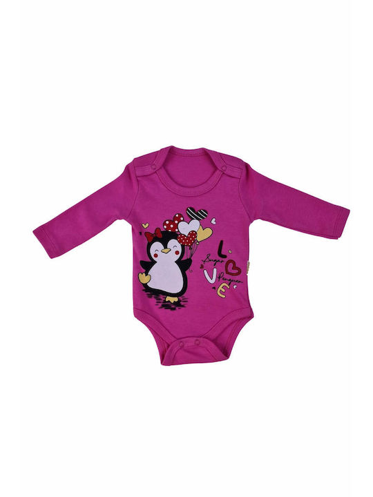 beBio Set Baby Strampler mit Hose fuchsia