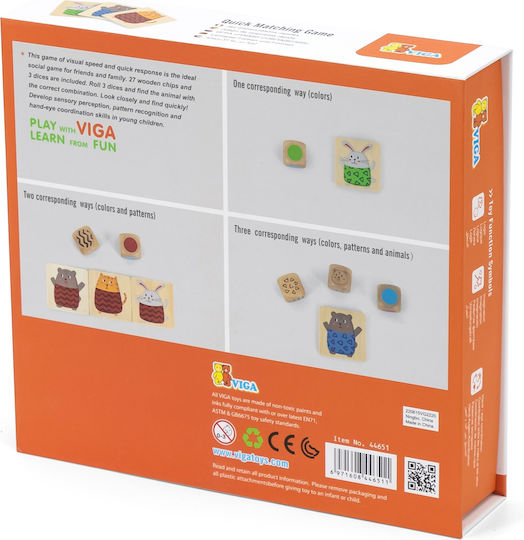 Viga Toys Quick Fit Game Educational Game Knowledge made of Wood