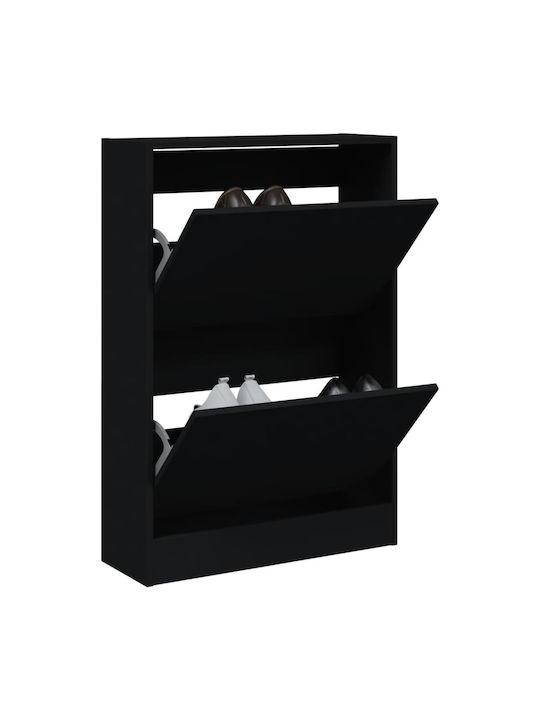 Wooden Shoe Organizer Black 60x21x87.5cm