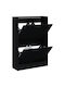 Wooden Shoe Organizer Black 60x21x87.5cm