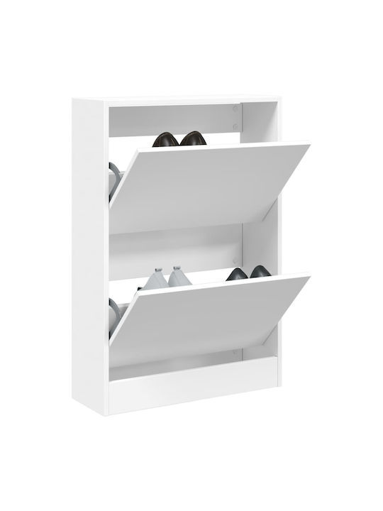 Wooden Shoe Organizer White 60x21x87.5cm