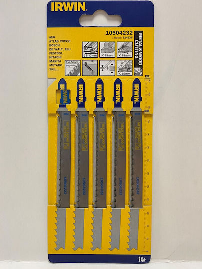 Irwin 10504232 Jig Saw Blades for Metal and Wood 100mm 5 Pieces