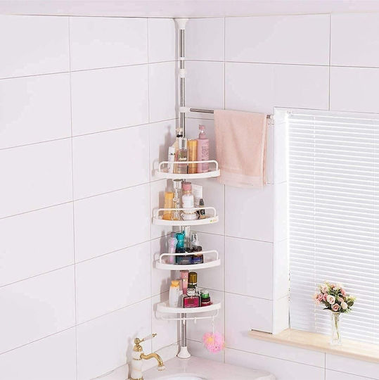 Corner Wall Mounted Bathroom Shelf Plastic Blue