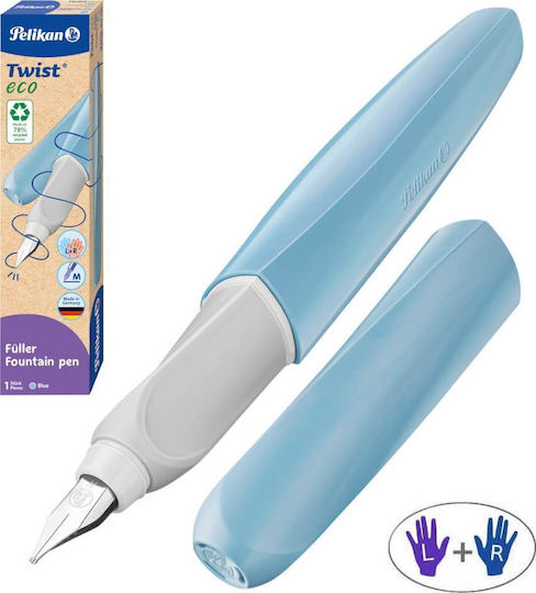 Eco Writing Pen Medium Blue made of Steel with Blue Ink