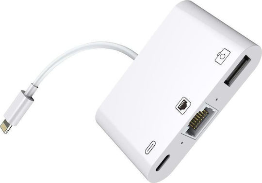 Microconnect Lightning Stație de andocare cu PD Ethernet Alb (LIGHT-HUB2)