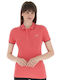 Women's Athletic Polo Blouse Short Sleeve Fuchsia