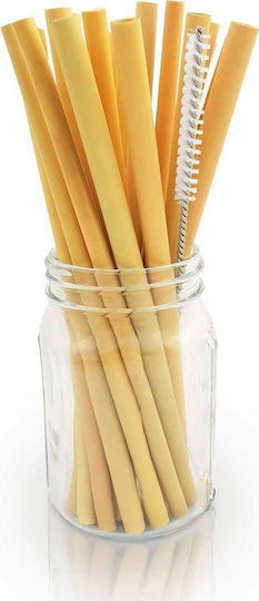 Bambaw Straws Bamboo Gray with Brush 50pcs