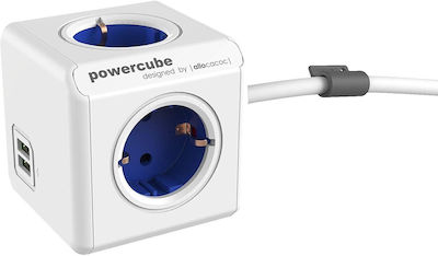 Allocacoc Extended PowerCube with USB Blue