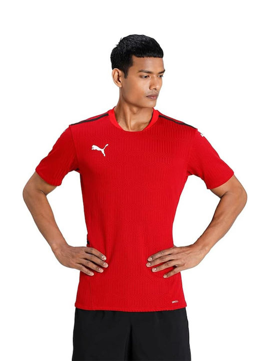 Puma Teamcup Men's Athletic Short Sleeve Blouse Sports Red