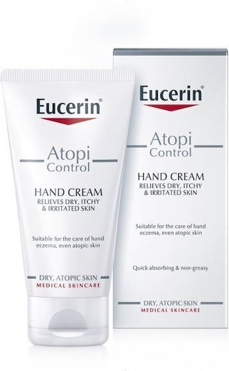 Eucerin AtopiControl Ενυδατική & Αναπλαστική Κρέμα για Σκασμένα Χέρια 75ml