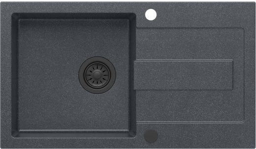 GraniteQ Drop-In Spüle aus Verbundgranulat B78xT45cm Gray