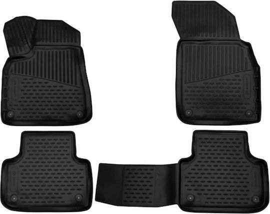 Novline Set of Front and Rear Mats 4pcs Tray Type for Audi Q8 2018 Black