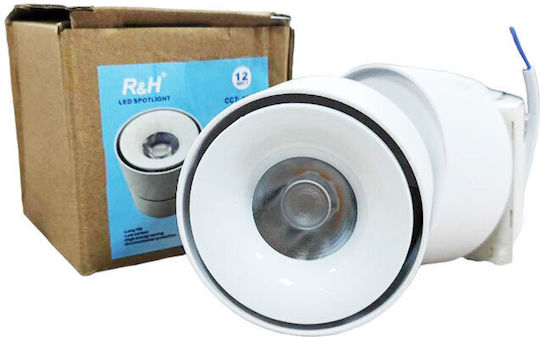 Spot Light Einzel LED Natürliches Weiß Spot in Weiß Farbe