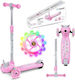 Kidwell Kinderroller Klappbar Zoocar 3-Rad Für 3+ Jahre Rosa