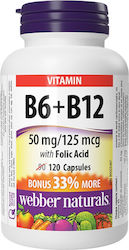 Webber Naturals Vitamin B6 + B12 Витамин 120 капси