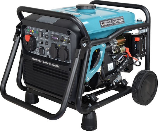 Könner & Söhnen Γεννήτρια Inverter Βενζίνης Τετράχρονη με Χειροκίνητη - Ηλεκτρική Μίζα, Ρόδες και Μέγιστη Ισχύ 5kVA