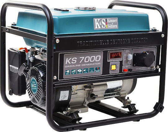 Könner & Söhnen KS7000 Generator Gasoline Four-stroke with Handle and Maximum Power 6.25kVA