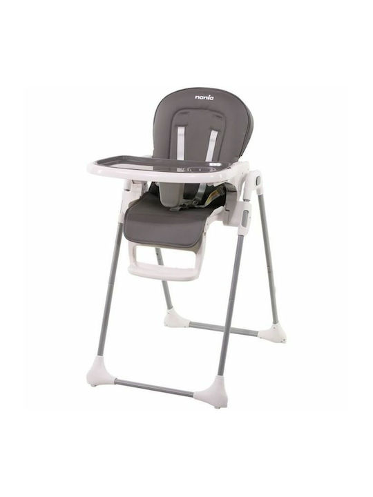 Nania Foldable Highchair with Metal Frame & Leatherette Seat Gray