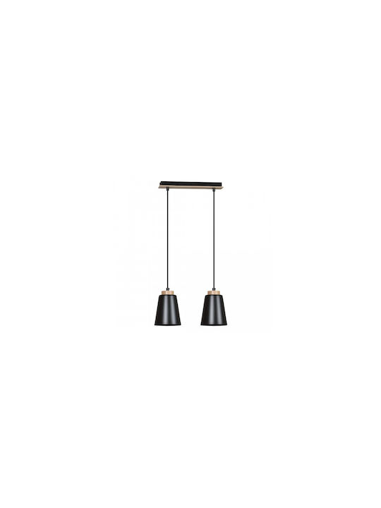 Emibig Pendant Light Two-Light Rail for Socket E27 Black