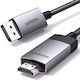 Ugreen Cable DisplayPort male - HDMI male 1m Gray (15773)