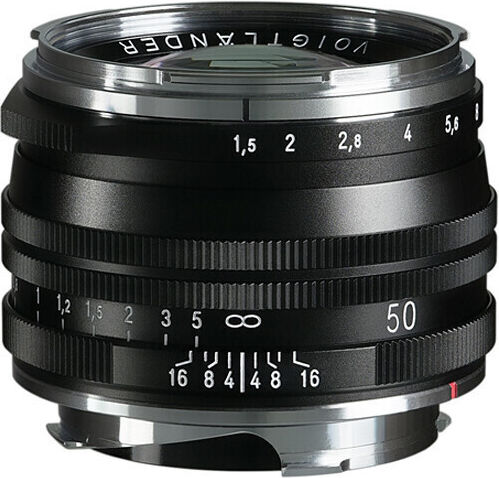 Voigtlander Camera Lens Nokton 50mm f/1.5 Aspherical II MC Fixed for Leica M Mount Black