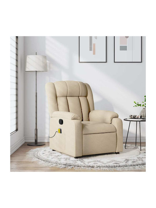 Fotoliu Relax Masaj cu Puf Cremă 78x92x98cm